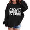 thumbnail image 2 of Gelikeya Funny Can't Hear You I'm Gaming Hoodies for Girls Cute Casual Sweatshirt Long Sleeve Pullover Shirts 3-12Y (Black, 5-6 Years), 2 of 5