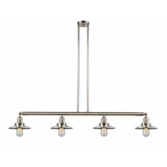 214-PN-M1 Innovations Lighting Railroad - 4 Light Island In Traditional Style-10 Inches Tall and 52.63 Inches Wide