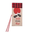 thumbnail image 2 of Toystoory Cubierta de botella de vino de lino de Navidad cordón de encaje Santa Claus manga de cerveza de comedor ropa de Navidad bolsa de champán Kits de decoración para fiestas Rejilla negra roja Toystoory HA068248-01, 2 of 6