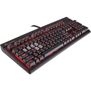 CORSAIR STRAFE Mechanical Gaming Keyboard - Red LED Backlit - USB Passthrough - Tactile and Quiet - Cherry MX Brown