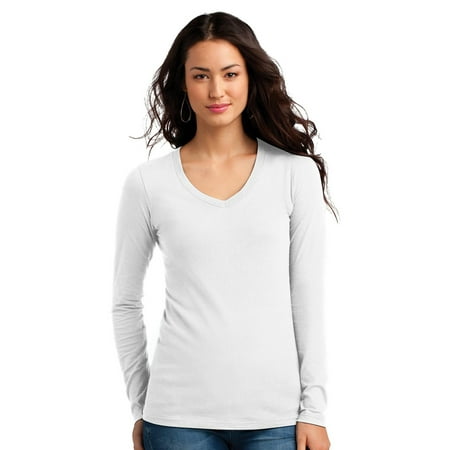 - District Women's Long Sleeve V-Neck Concert T-Shirt