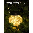 thumbnail image 4 of Guirnalda de luces solares PARTPHONER, paquete de 12 unidades, impermeables, color blanco cálido, 4 of 9