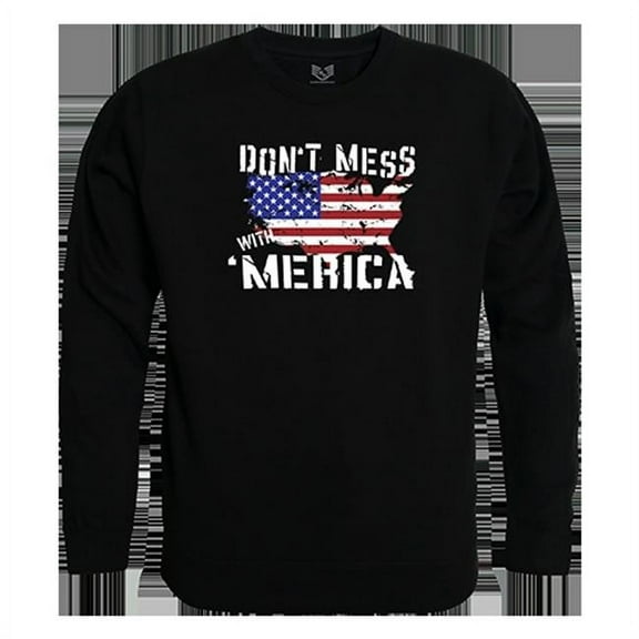 Rapid Dominance  Dont Mess with America Graphic Crewneck Sweatshirt, Black - 2XL