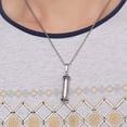 thumbnail image 2 of Colgante de píldora de ceniza de botella de acero inoxidable con de budista vintage - Plata Hugo Collar de urna conmemorativa, 2 of 7
