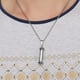 thumbnail image 2 of 2 Collares Conmemorativos Mancuernas De Oración Budista De Acero Inoxidable Plateados, 2 of 8