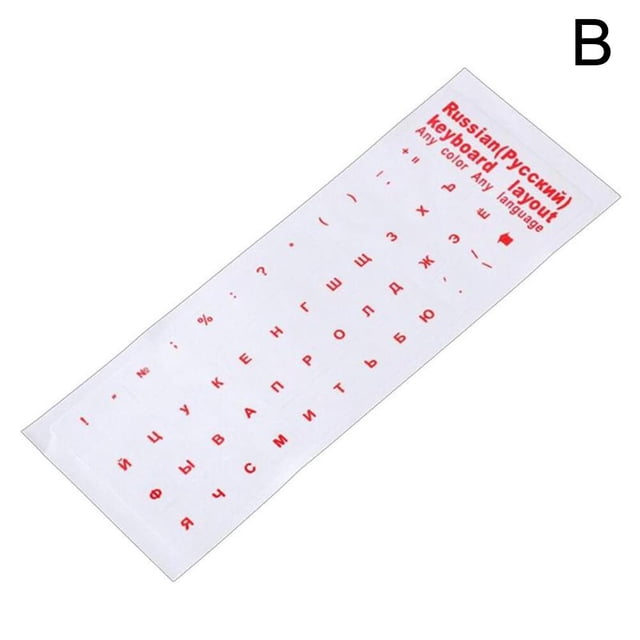 Autocollants de Clavier Russes Lettres Rouges Transparentes Ordinateur Portable Lot M3