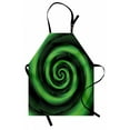 thumbnail image 1 of Spires Apron Digitally Generated Swirling Decreasing Figures with Vibrating Colors Artistic Print, Unisex Kitchen Bib Apron with Adjustable Neck for Cooking Baking Gardening, Green, by Ambesonne, 1 of 3