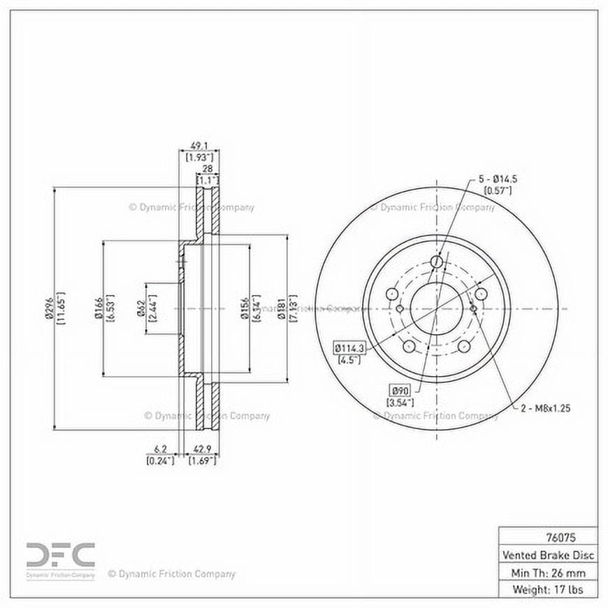 Dynamic 600-76075 DFC Brake Rotor Fits select: 2004-2010 TOYOTA SIENNA, 2005-2007 TOYOTA AVALON
