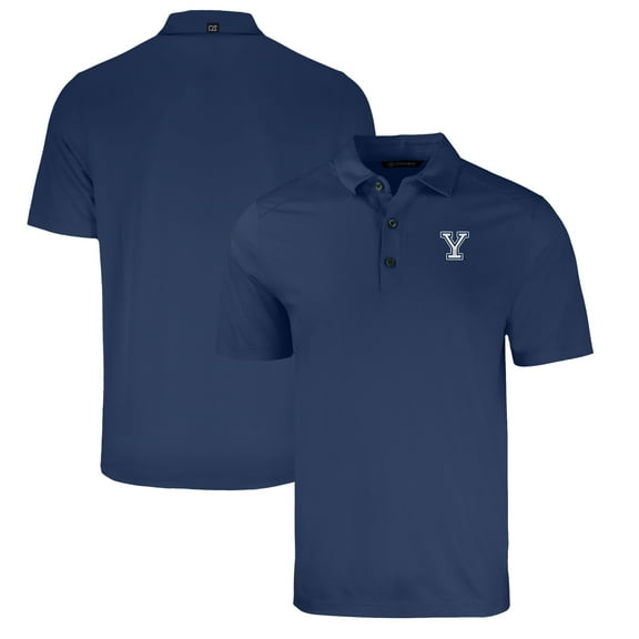 Men's Cutter & Buck Heather Navy Yale Bulldogs Big & Tall Forge Eco Stretch Recycled Polo