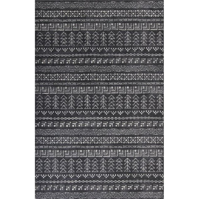 HomeRoots 353124 6 ft. 7 in. x 9 ft. 6 in. Polypropylene Charcoal Area Rug