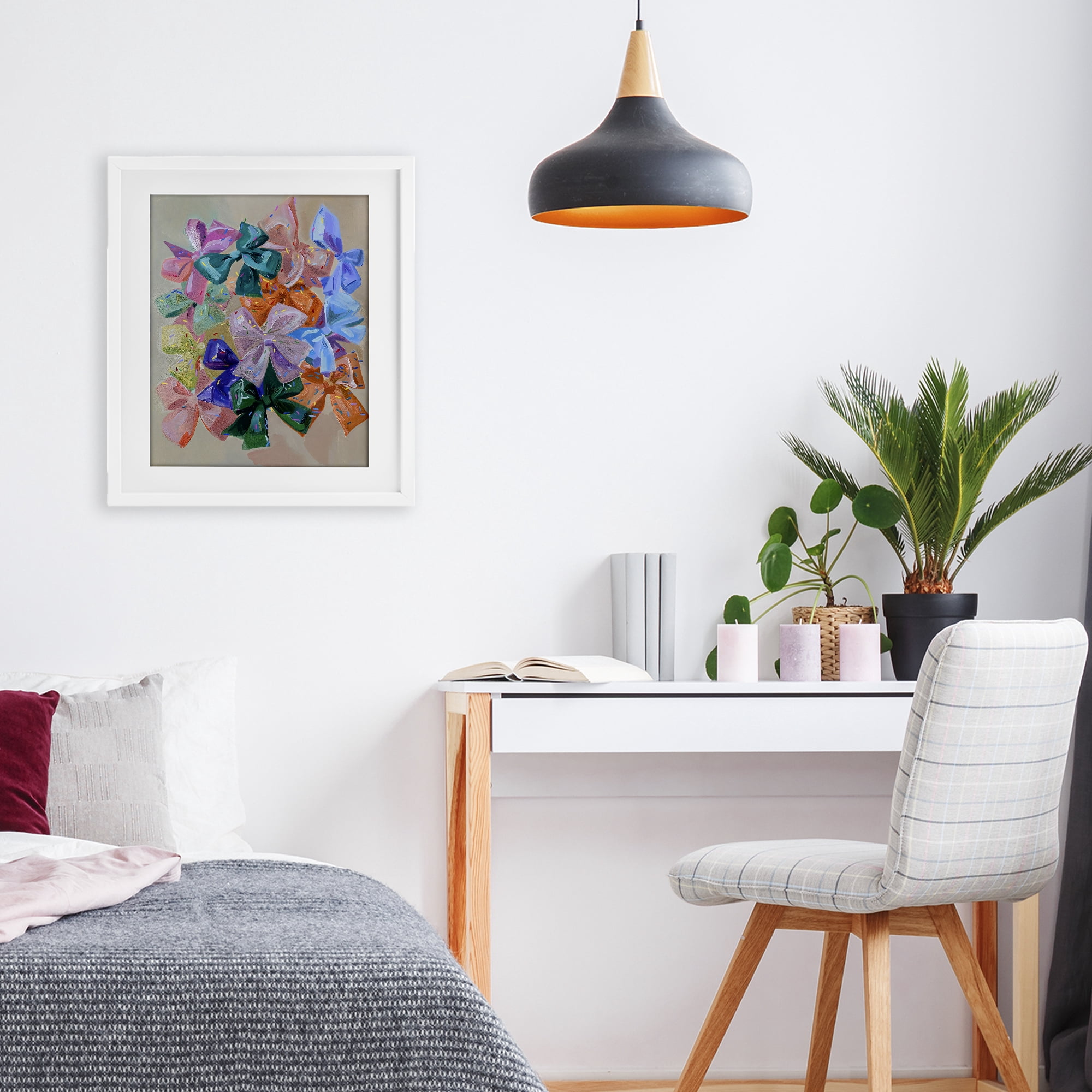 Stupell Industries Bright Bows Cluster with Sprinkles White Framed Print Under Glass, design by The Prints Vibe