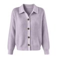 thumbnail image 5 of Womens Button Up Cardigan Sweaters Chunky Knit Long Sleeve Lapel Collared Tops Fall Winter Fashion Soft Warm Clothes Outfits Daily Travel Wear, 5 of 5