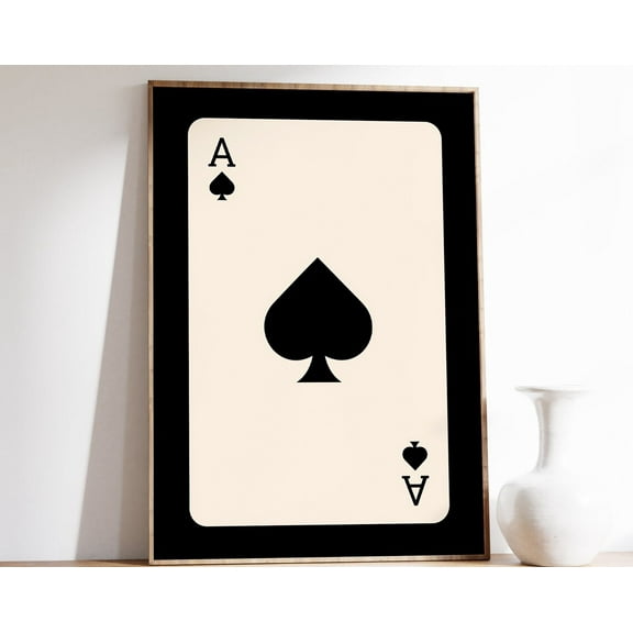 Trendy Ace Of Spades Print, Retro Playing Card Poster, Trendy Retro Wall Art, Retro Aesthetic Print, Funky Art, Lucky You Wall Art Wall Art, Modern Wall Decor, 8x12 UNFRAMED