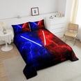 thumbnail image 3 of Erosebridal Ensemble de Douillette Grand Galaxy Lightsaber, Couette Moderne Rectangulaire en Duvet, Décor Futuriste, Réversible 3 Pièces, 3 of 8