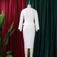 thumbnail image 5 of AURA Womens Elegant Knit Pencil Midi Dress Crew Neck Long Sleeve High Waist Solid Textured Floral, 5 of 10