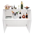 thumbnail image 4 of Foldable Portable Bar Cabinet Serving Cart 110lbs Capacity White for Outdoor Indoor, 4 of 14