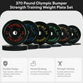 thumbnail image 4 of BalanceFrom 370 lb Olympic Rubber Bumper Weight Plate Set with 2” Steel Hub Inserts, 4 of 10