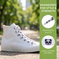 thumbnail image 4 of INSPIRE CHIC Unisex Black White Sneaker Flat Thin Shoelaces Printed Pattern Shoe Laces for Boots Shoes 1 Pair White-4 120cm/47.24", 4 of 6