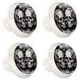 thumbnail image 2 of 4 Pcs Couple Skulls Knobs for Kitchen Cabinet Cupboard Dresser Bookcase Drawer Pulls Handles Round Home Decor, 2 of 8