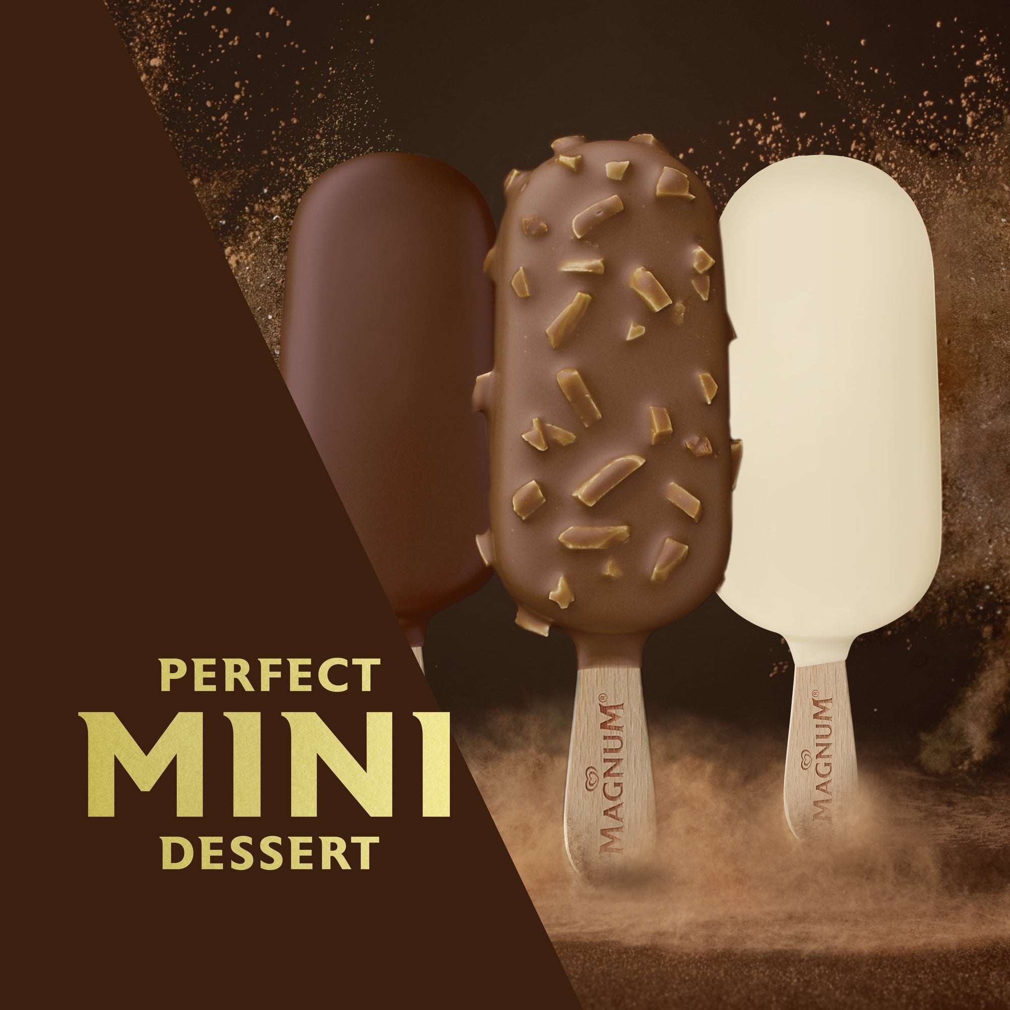 Magnum Mini Creamy Ice Cream Bars Classic Almond White Kosher Milk, 6 Count