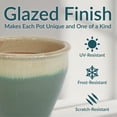 thumbnail image 4 of Sunnydaze Chalet High-Fired Glazed UV- and Frost-Resistant Ceramic Outdoor Flower Pot Planter with Drainage Holes - 14.5" Diameter - Seafoam, 4 of 8