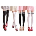 thumbnail image 2 of Chaussettes Mode Filles Dames Femmes Cuissardes au-Dessus du Genou au-Dessus du Genou Chaussettes Longues Bas en Coton, 2 of 7