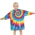 thumbnail image 3 of Colorful Tie Dye Mandala Pattern Blanket Hoodies for Kids 6-13YR Oversize Wearable Blanket Hoodies for Boys Girls Teens, 3 of 7