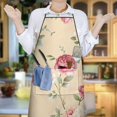 thumbnail image 6 of Pioneer Flower Floral Print Pattern Apron-Garden Aprons for Women with Pockets-Cotton Linen Waterproof Kitchen Cooking Gardening Aprons Adjustable for Kitchen,Cooking,BBQ and Salon 33x27 Inch, 6 of 7
