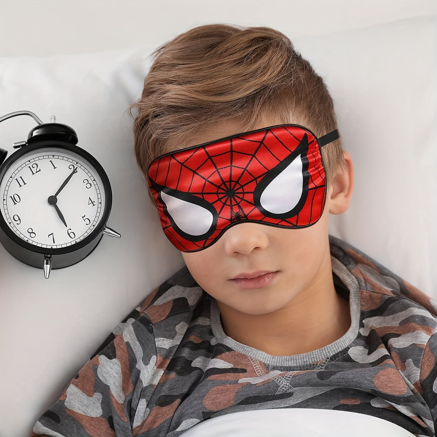 Silk Sleep Mask, Spider Eye Mask with adjustable headband for children, suitable for sleeping, boys, women, men, travel, party supplies Spider eye mask