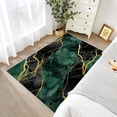 thumbnail image 3 of Marble Rugs for Bedroom, Marble Abstract Luxury Modern Emerald Green Gold Area Rug, Soft Low Pile Carpets, Washable Non Slip Mats for Home Decor 4x6ft, 3 of 6
