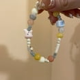 thumbnail image 2 of FENOHREFE 2pcs Elastic Best Friend Handchain Handmade Ceramic Bead Bracelet Rabbits Charm Beaded Wristchain Party Accessory, 2 of 7