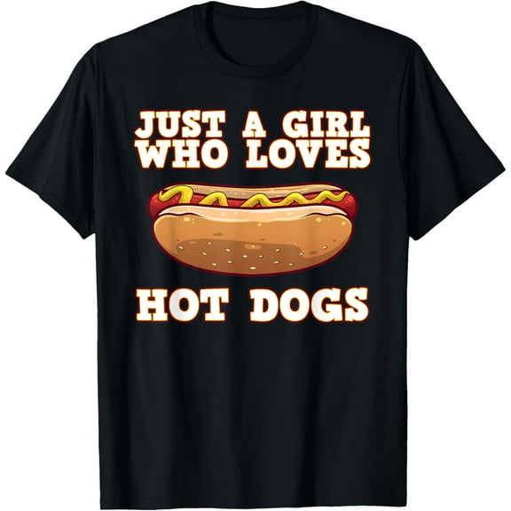 Funny Hot Dog Design For Women Girls Hot Dog Lovers T-ShirtPure cotton short-sleeved shirts for both men and women