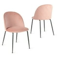 thumbnail image 1 of Gymax Upholstered Velvet Dining Chair Set, Kids, Pink (Set of 2), 1 of 9