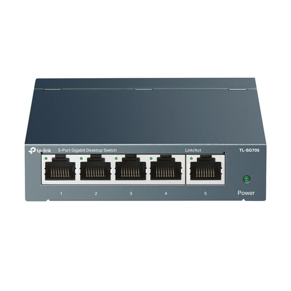 TP-Link 5-Port Gigabit Unmanaged Fan-less Switch In Durable Metal Casing. Easily Expand Your Wired Network using this Plug-and-Play, Power Saving, Traffic Prioritizing (QoS) Switch - TL-SG705
