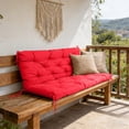 thumbnail image 2 of Bench Cushions for Outdoor Furniture Porch Patio Swing Chair Replacement Thick Cushion with Backrest 2 or 3 Person Waterproof 40x40 Inch, 2 of 5