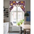 thumbnail image 4 of Purple Halloween Swag Valances for Windows, Small Curtains Drapes, Cute Ghost Pumpkin Skull Bat Wizard Hat Kitchen Window Curtains Over Sink Window Treatment Valance for Bedroom/Bathroom 56"x36", 4 of 5