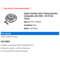 thumbnail image 2 of Engine Variable Valve Timing Sprocket - Compatible with 2008 - 2010 Ford Taurus 2009, 2 of 2