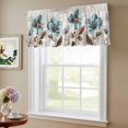 thumbnail image 6 of 2 Pack Blue Broccoli Valance for Window Farmhouse Rustic Floral Retro Victorian Style Kitchen Valance Rod Pocket Short Curtain Topper Decorative Window Treatment for Living Room Bedroom 60"x18", 6 of 8