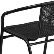 BizChair Lila Indoor/Outdoor Stacking Rattan Patio Chairs, Set of 2, Beige