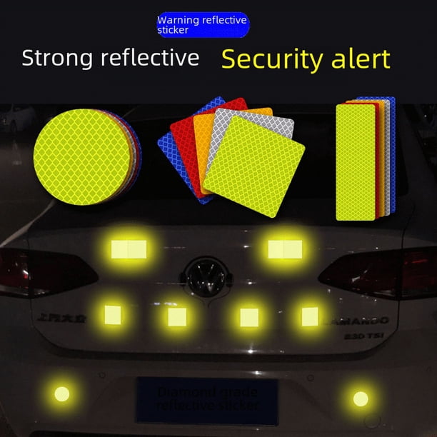 Pegatinas reflectantes de advertencia para coche, pegatinas reflectantes para motocicleta, coche eléctrico, pegatinas reflectantes nocturnas para la parte trasera del coche, 10 piezas