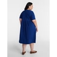thumbnail image 2 of Terra & Sky Women’s Plus Babydoll Dress, Sizes 0X-5X, 2 of 4