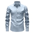 thumbnail image 5 of VSSSJ Linen Shirts for Men Regular Fit Long Sleeve Blouse Button Down Dress Shirts Vintage Turndown Collar Wedding Hawaiian Shirt Gray XXXL, 5 of 6