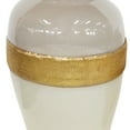 thumbnail image 3 of Benjara Glass Frame Vase with Tapered Body Design, Beige and Brass, 3 of 3