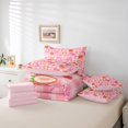 thumbnail image 6 of Feelyou Cute Princess Bowknot Twin Bedding Sets 7-Piece, Girly Pink Buffalo Plaid Bedding Comforter Set, Strawberry Love Heart Reversible Sheet Sets, Ultra Soft Bedroom Decor, 6 of 8
