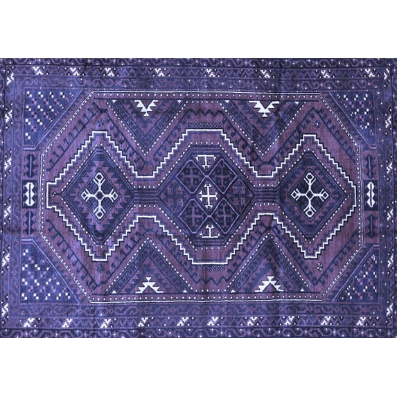 Ahgly Company Indoor Rectangle Persian Blue Traditional Area Rugs, 7' x 10'