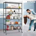 thumbnail image 2 of 6-Tier Storage Shelves NSF Certified Wire Shelving Unit with Wheels Heavy Duty Metal Shelves Adjustable Steel Shelving 2100Lbs Capacity for Closet Pantry Basement- (18"x48"x82", Black), 2 of 9