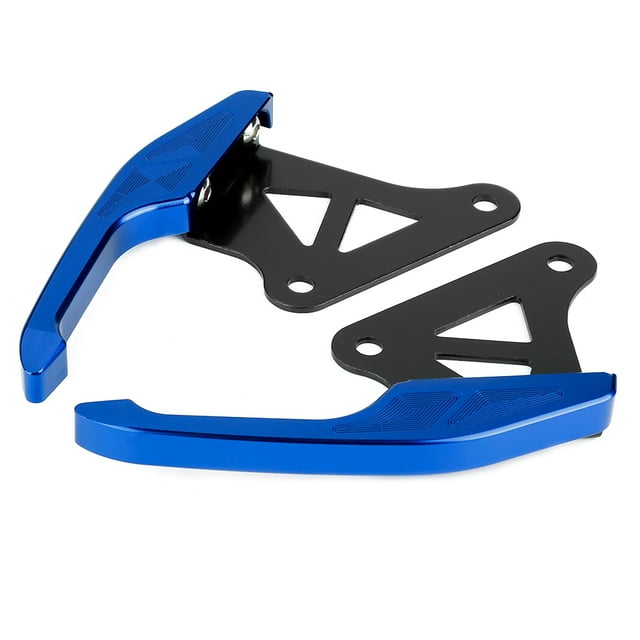 Agarradera Trasera para Pasajero Universal de Aluminio para Motocicleta, Barra de Agarre para Pasajero, Kit de manija de riel de Asiento Trasero(Azul)