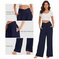 thumbnail image 3 of WQD Women’s Sweatpants Wide Leg Lounge Pants Crossover High Waist Yoga Pants with Pockets Comfy Loose Fit Flowy Casual Pajama Pants, 3 of 8