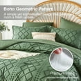 thumbnail image 3 of Flymme Dark Green Comforter Set Queen Size 7 Pieces Bed in a Bag Shabby Chic Bedding Farmhouse Soft Microfiber Boho Bed Set for All Season, 3 of 8