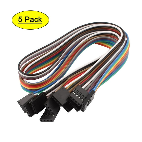 5 Pcs Female to Female 4P Jumper Wire Ribbon Cable Breadboard DIY 40cm